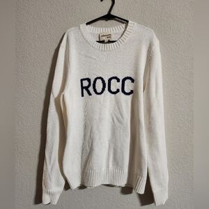ellsworth + Ivey ivory knit “ROCC” classic crewneck sweater size medium